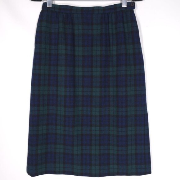 PENDLENTON PETITE AUTHENTIC BLACK WATCH TARTAN‎ 100% VIRGIN WOOL Skirt Size 10 - Picture 1 of 14